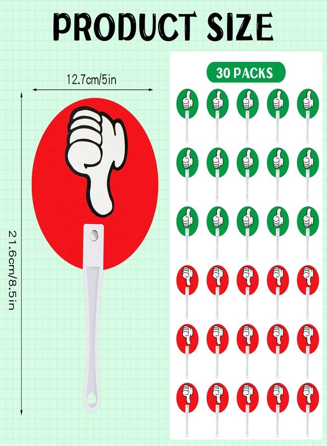 Macarrie 30 Pack Thumbs up Thumbs Down Classroom Voting Paddles Handy Teacher Classroom Event Supplies Plastic Thumbs up Sign Green Red Yes or No Paddles True False Paddles for School Student - Image 3